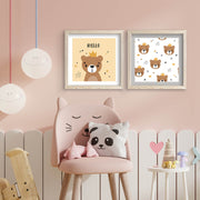 Conjunto de 2 Quadros Decorativos MDF com Moldura de Madeira - 33x68cm - Disponível em Branco, Castanho e Amarelo