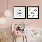 Conjunto de 2 Quadros Decorativos MDF com Moldura - 33x68cm - Disponível em Branco e Cinza Escuro