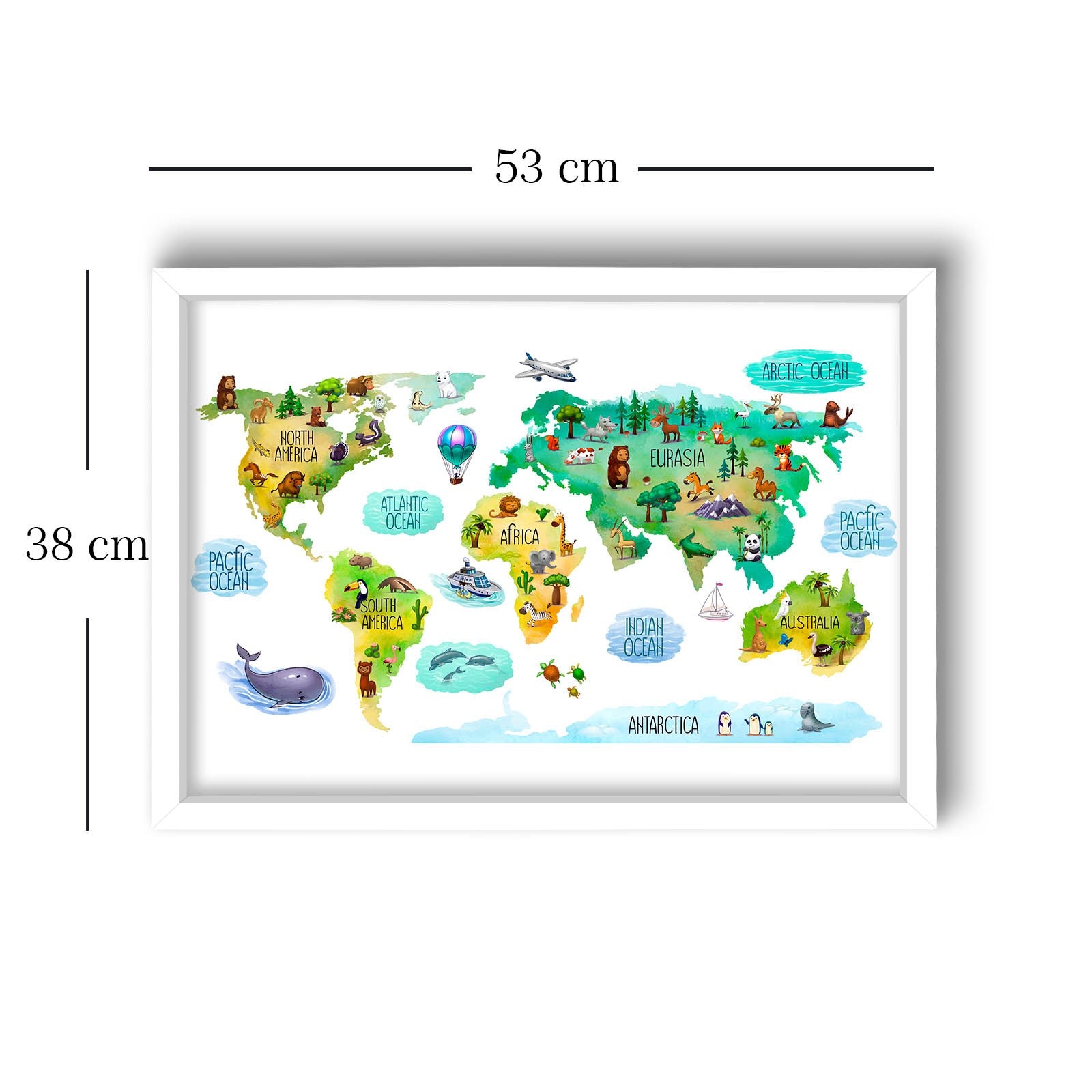 Quadro Decorativo MDF Emoldurado - Arte Multicolor 38x53cm com Moldura PVC