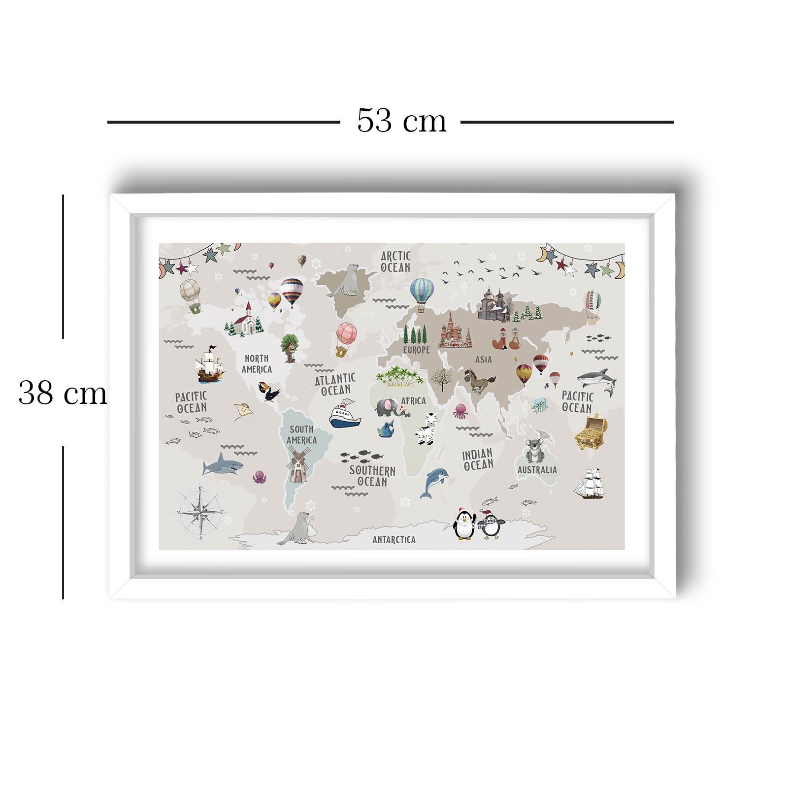 Quadro Decorativo MDF Emoldurado - Arte Multicolor 38x53cm com Moldura PVC