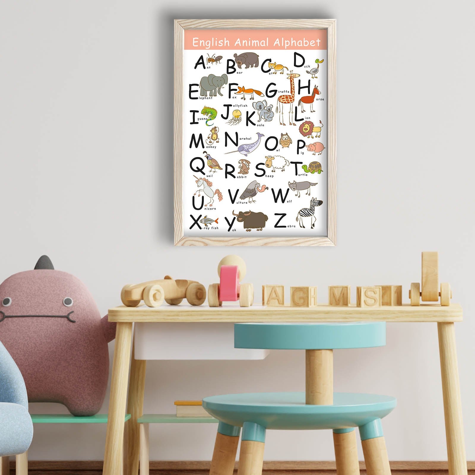 Quadro Decorativo MDF Emoldurado Multicolor 38x53cm - Arte Moderna para Decoração de Interiores