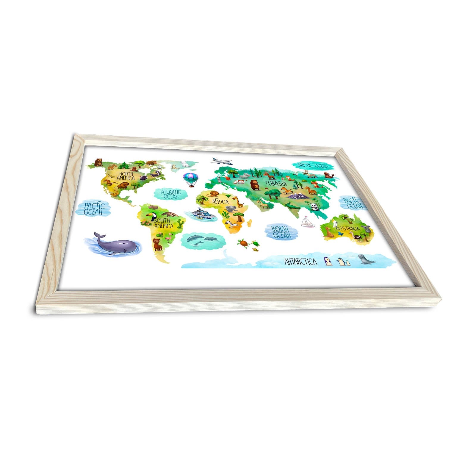 Quadro Decorativo MDF Emoldurado Multicolor 38x53cm - Arte Moderna para Decoração de Interiores