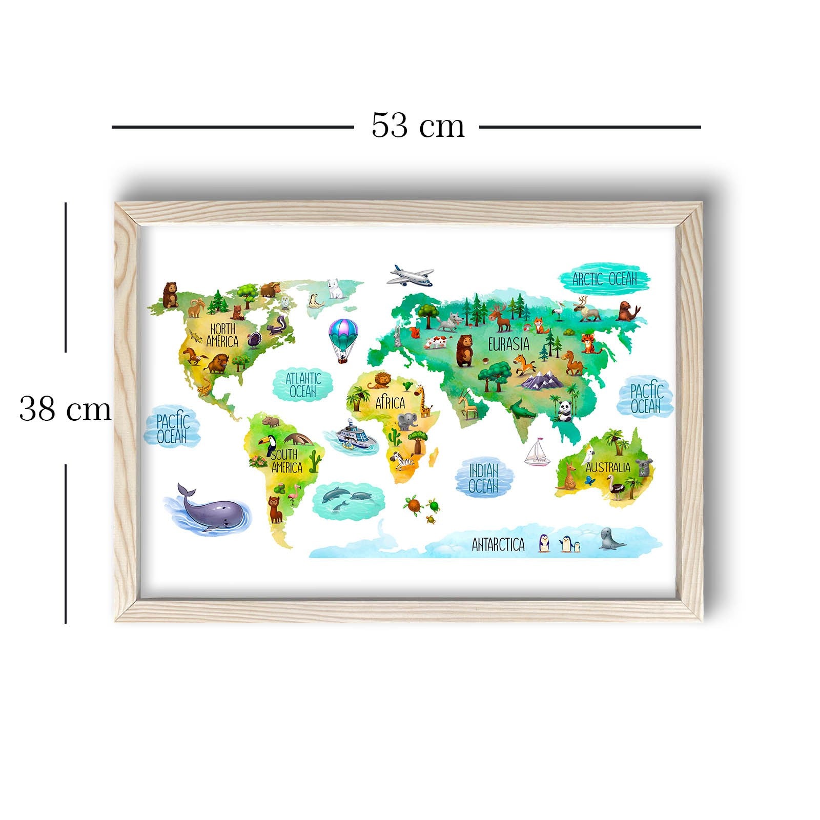 Quadro Decorativo MDF Emoldurado Multicolor 38x53cm - Arte Moderna para Decoração de Interiores