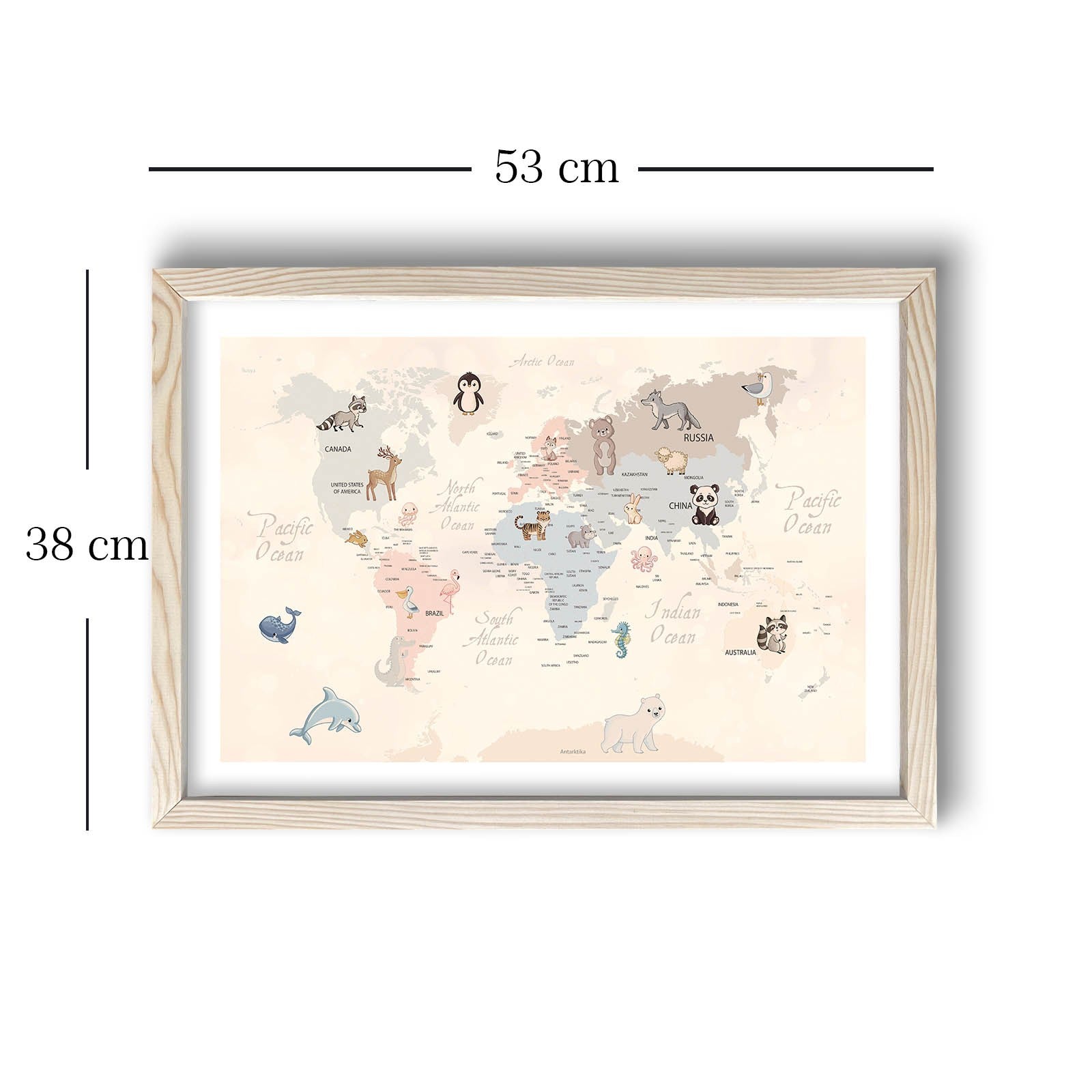 Quadro Decorativo MDF Emoldurado Multicolor 38x53cm - Arte Moderna para Decoração de Interiores