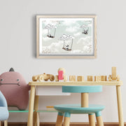 Quadro Decorativo MDF Emoldurado - Preto, Branco e Cinzento Claro - 38x53cm com Moldura de Madeira