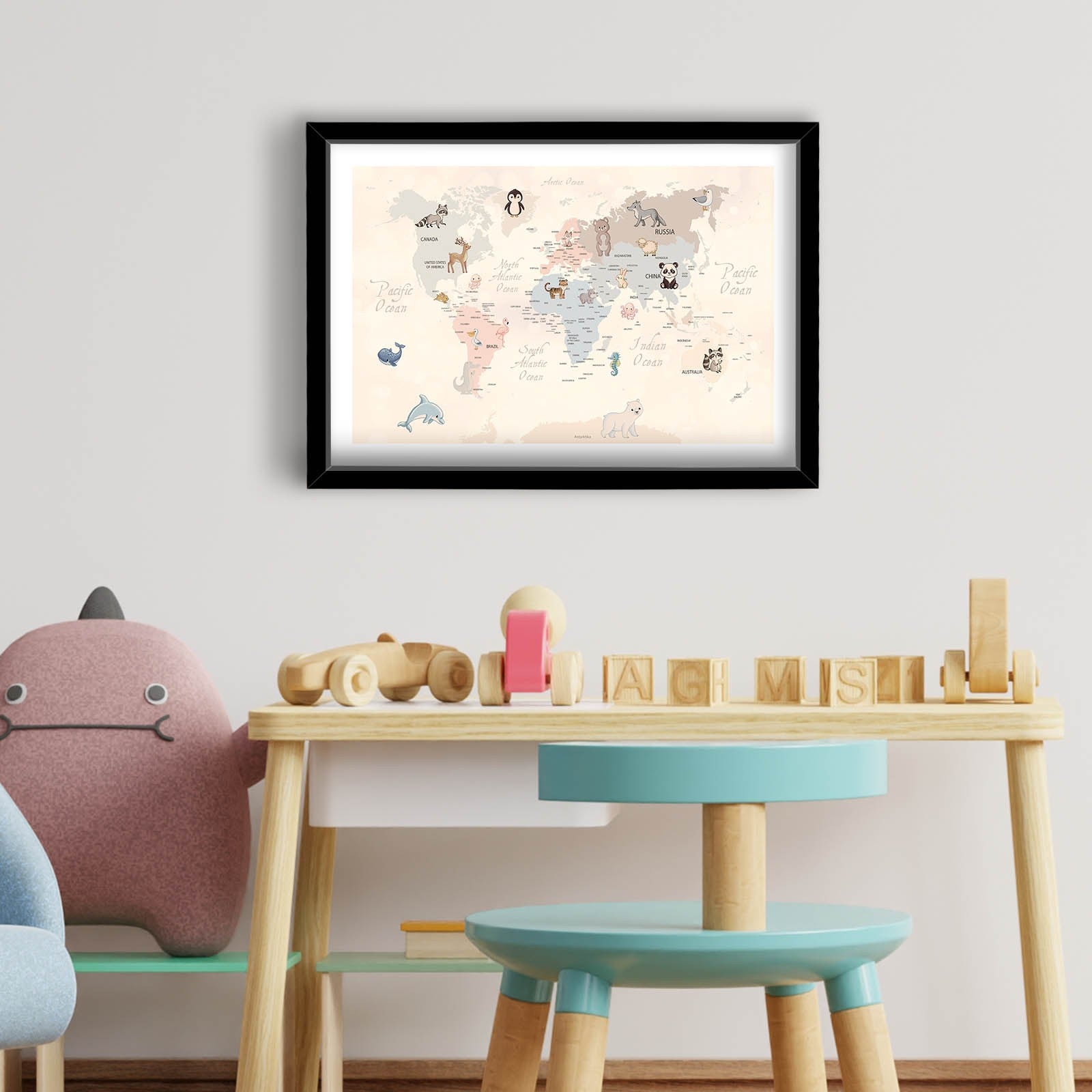 Quadro Decorativo MDF Emoldurado - Arte Multicolor 38x53cm com Moldura PVC