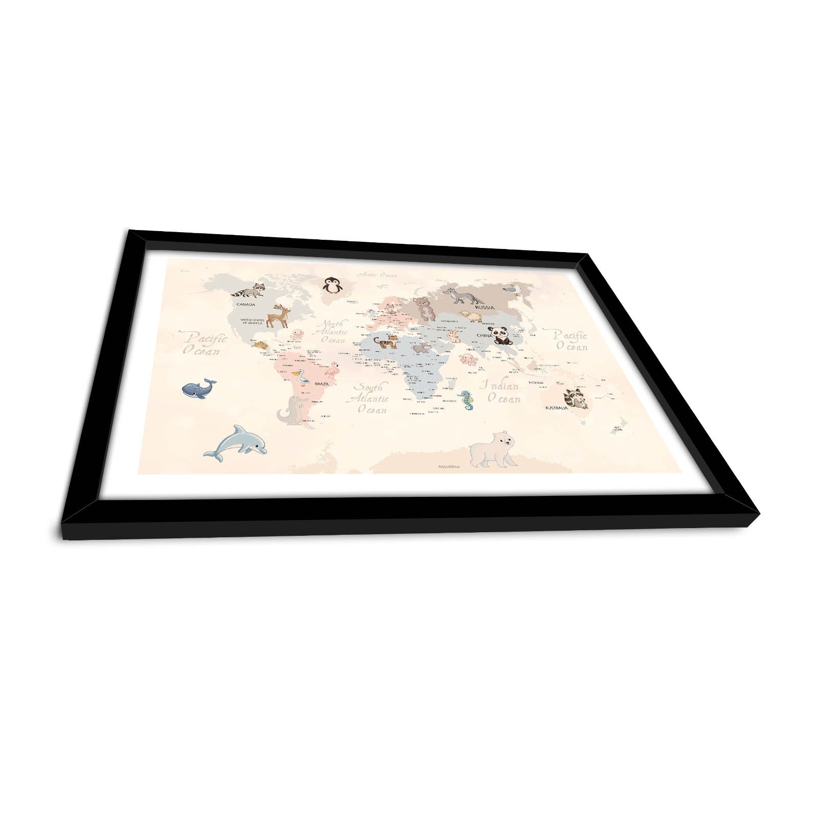Quadro Decorativo MDF Emoldurado - Arte Multicolor 38x53cm com Moldura PVC