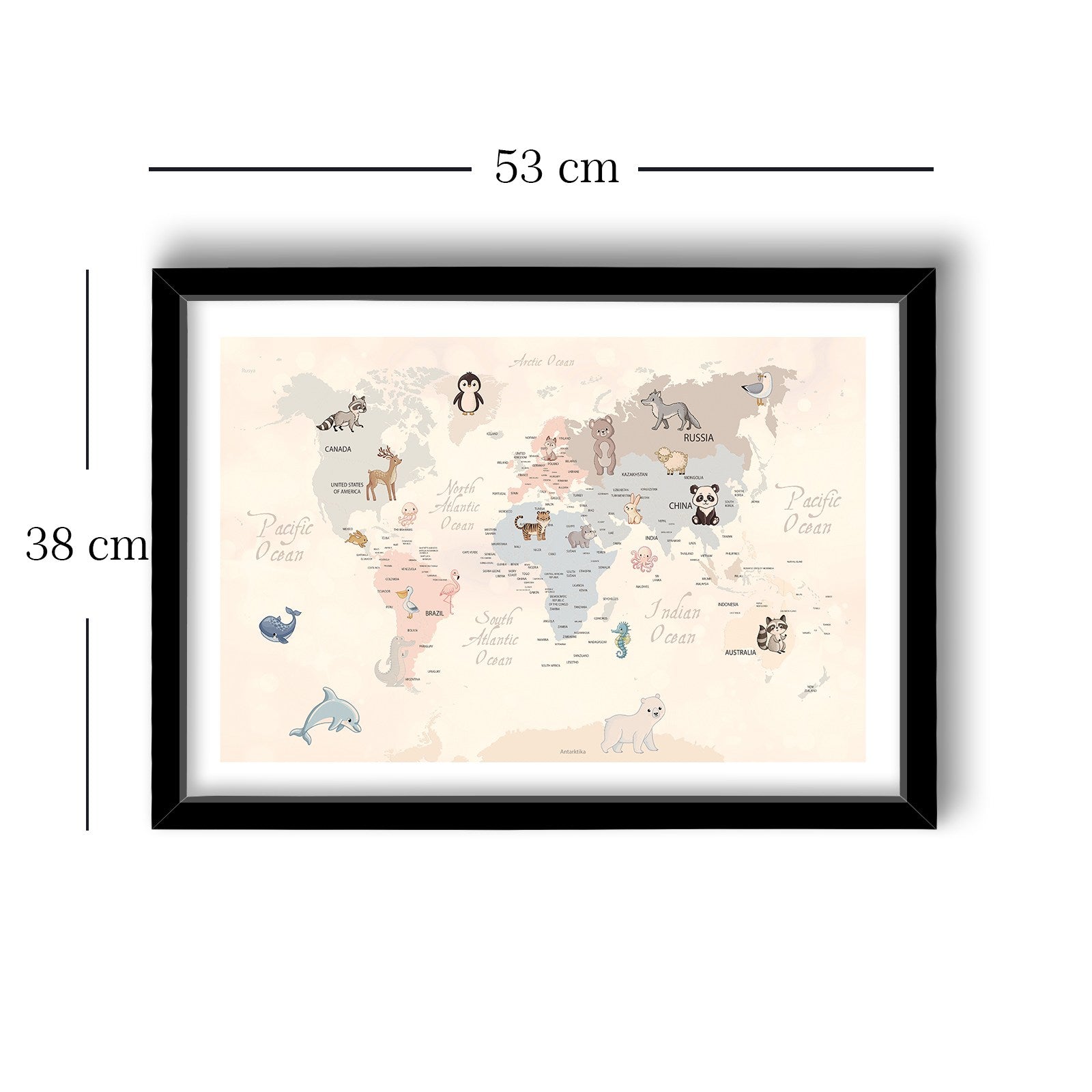 Quadro Decorativo MDF Emoldurado - Arte Multicolor 38x53cm com Moldura PVC