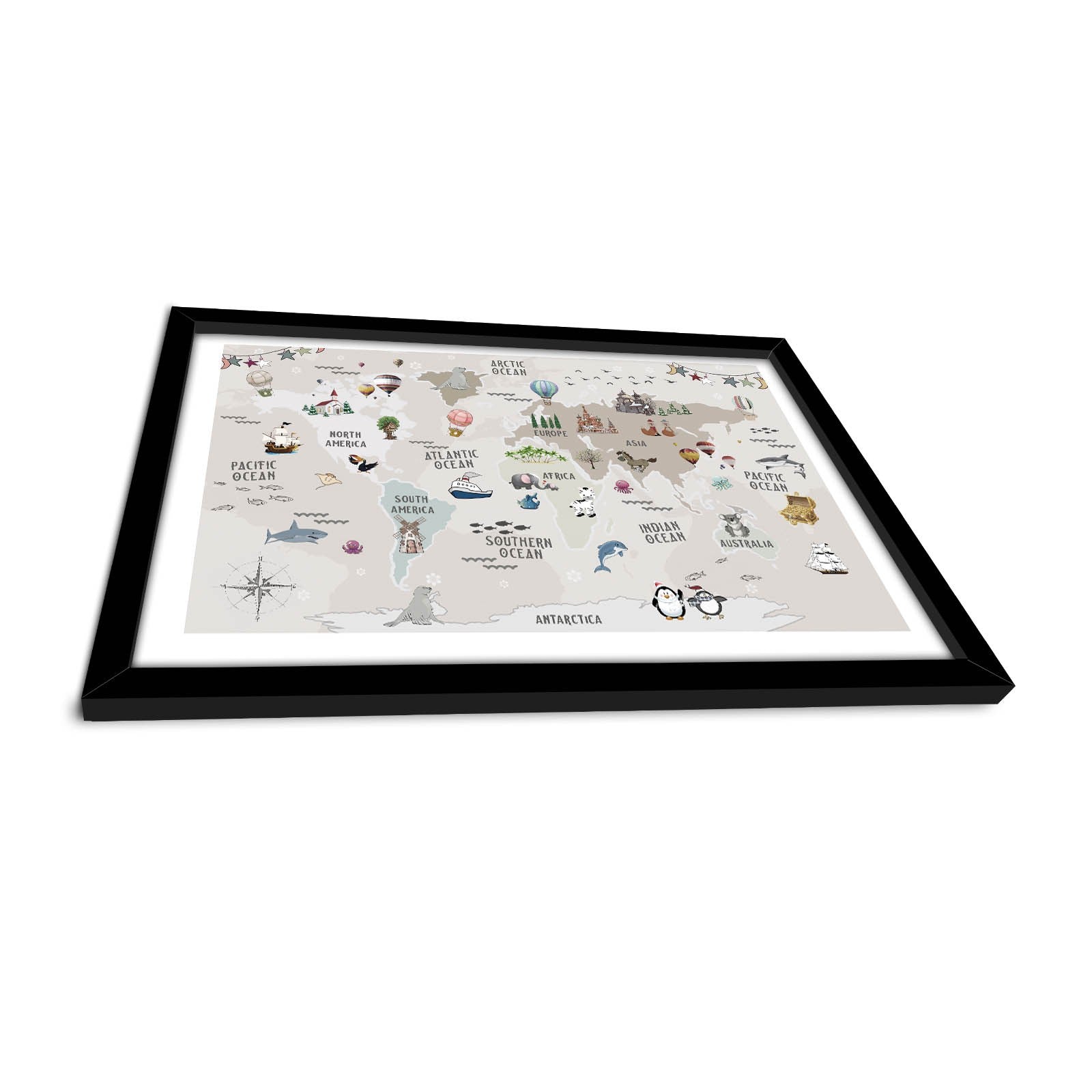 Quadro Decorativo MDF Emoldurado - Arte Multicolor 38x53cm com Moldura PVC