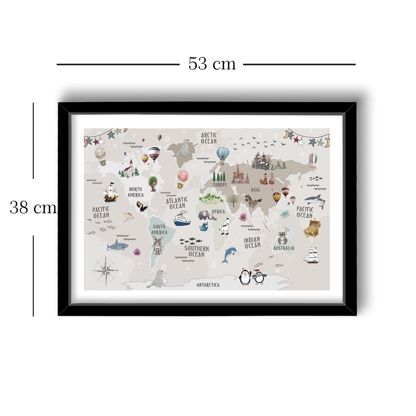 Quadro Decorativo MDF Emoldurado - Arte Multicolor 38x53cm com Moldura PVC