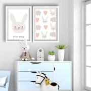 Conjunto de 2 Quadros Decorativos MDF com Moldura Branca 53x78cm