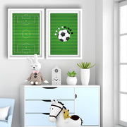 Conjunto de 2 Quadros Decorativos MDF com Moldura - Verde e Branco 53x78cm