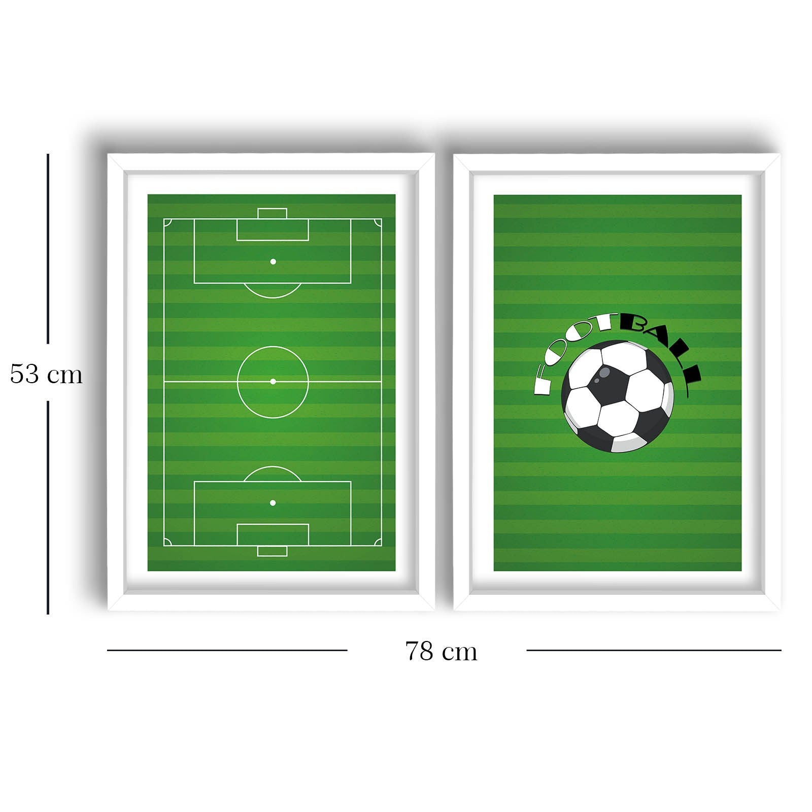 Conjunto de 2 Quadros Decorativos MDF com Moldura - Verde e Branco 53x78cm