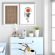 Conjunto de 2 Quadros Decorativos MDF com Moldura - 53x78cm - Castanho e Branco
