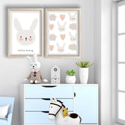 Conjunto de 2 Quadros Decorativos MDF com Moldura - Creme e Branco 53x78cm