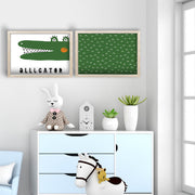 Conjunto de 2 Quadros Decorativos MDF com Moldura - Verde e Branco 53x78cm