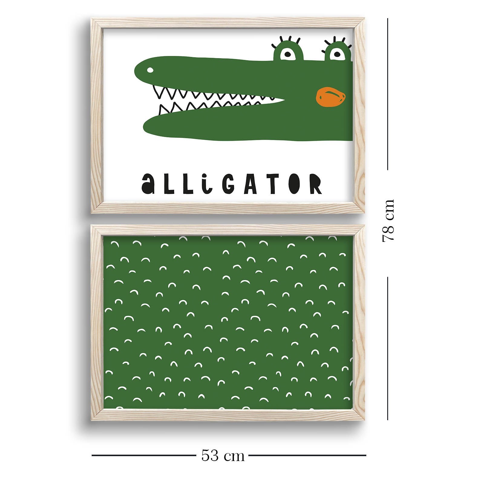 Conjunto de 2 Quadros Decorativos MDF com Moldura - Verde e Branco 53x78cm