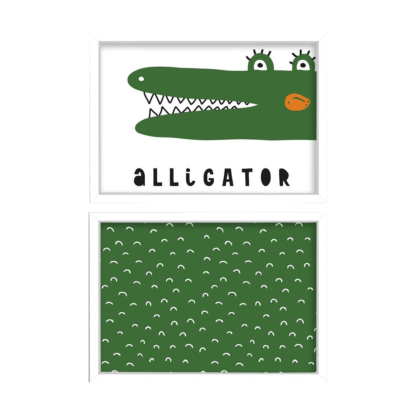 Conjunto de 2 Quadros Decorativos MDF com Moldura - Verde e Branco 53x78cm