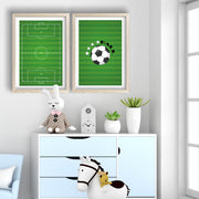 Conjunto de 2 Quadros Decorativos MDF com Moldura - Verde e Branco 53x78cm