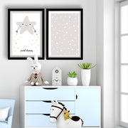 Conjunto de 2 Quadros Decorativos MDF com Moldura - 53x78cm - Branco e Cinza Claro