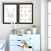 Conjunto de 2 Quadros Decorativos MDF com Moldura Branca 53x78cm