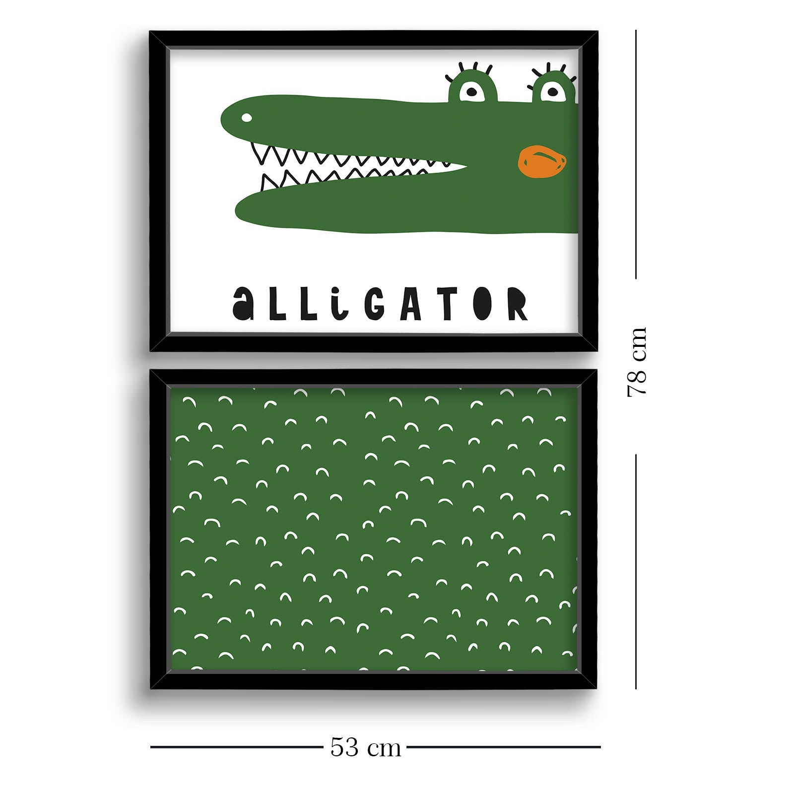 Conjunto de 2 Quadros Decorativos MDF com Moldura - Verde e Branco 53x78cm