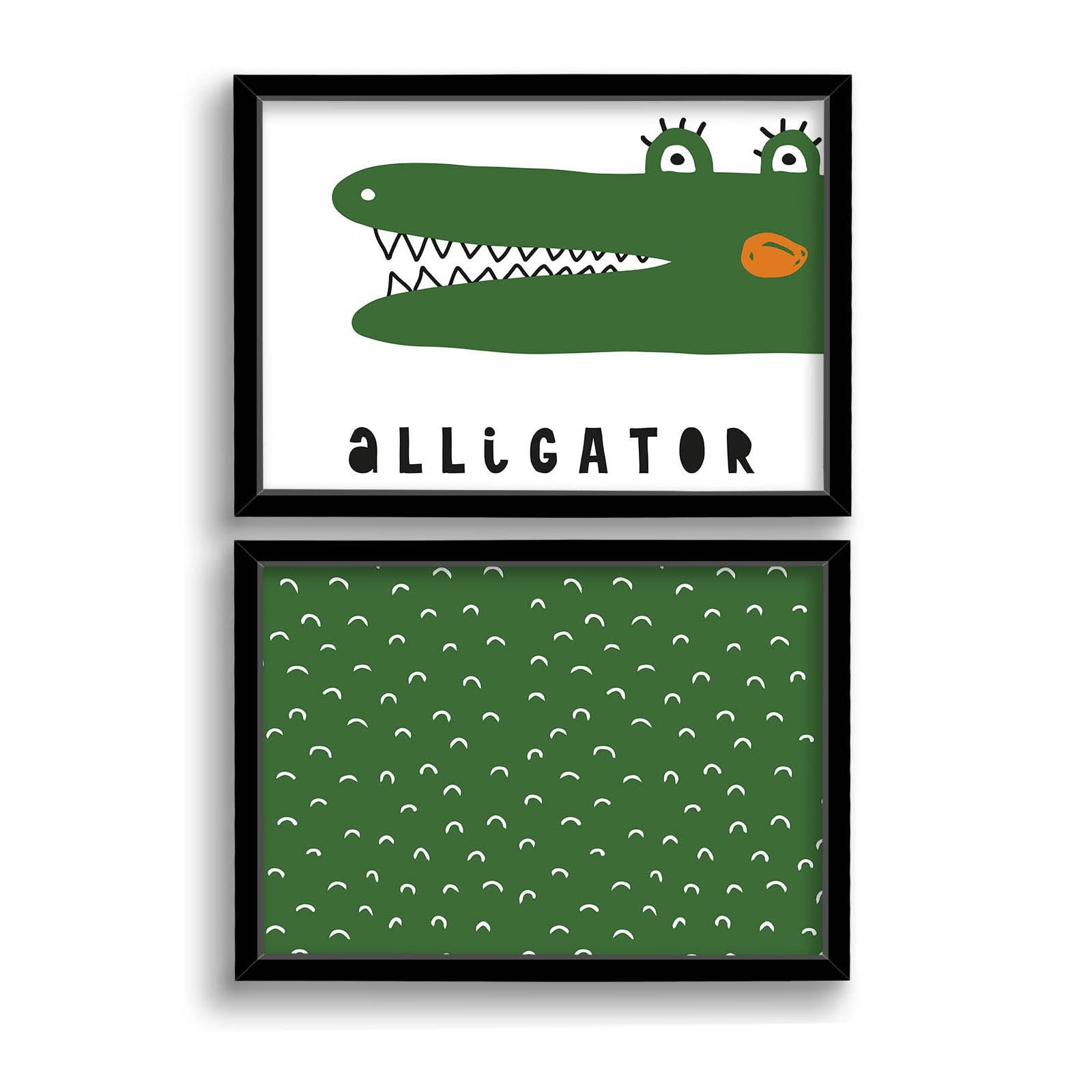 Conjunto de 2 Quadros Decorativos MDF com Moldura - Verde e Branco 53x78cm