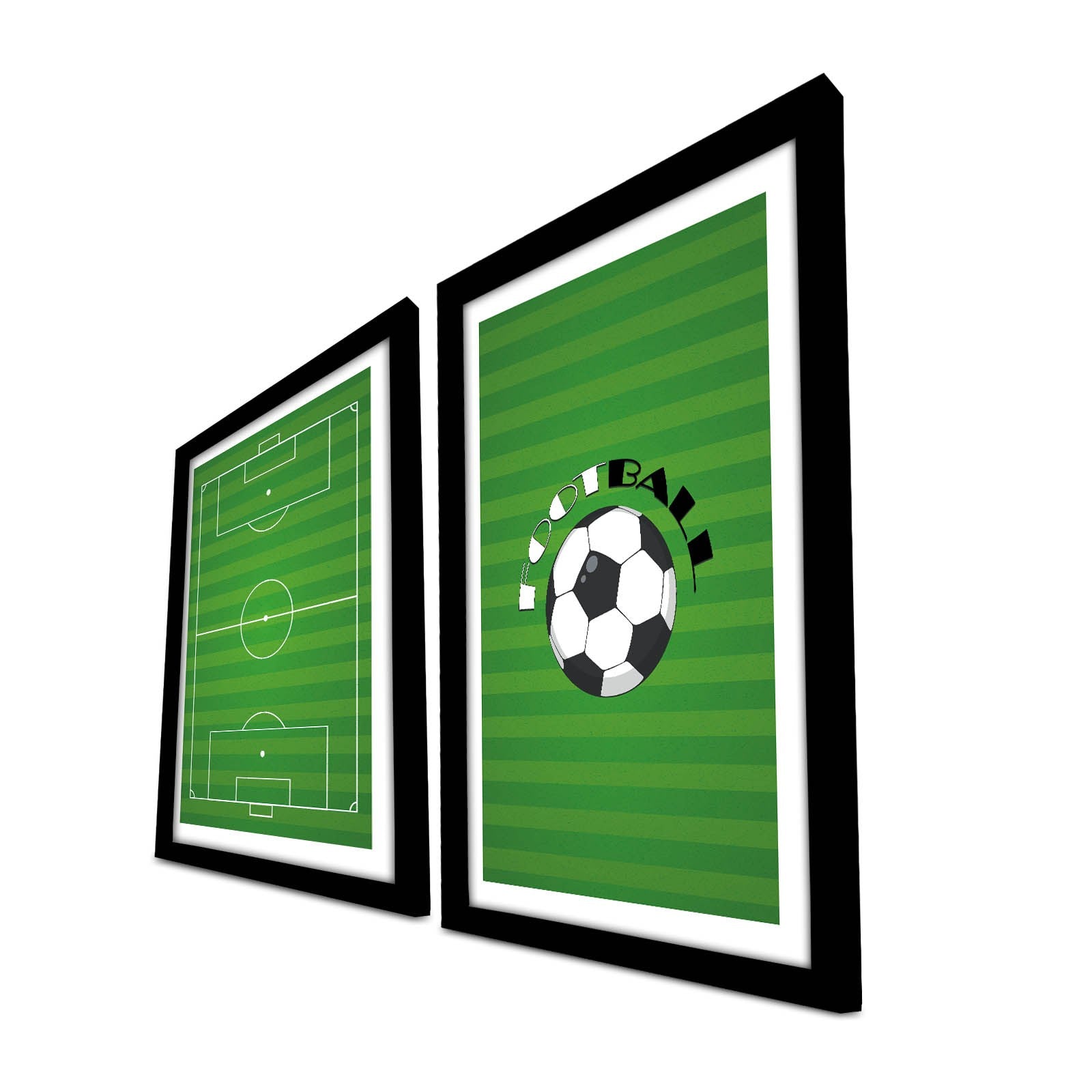 Conjunto de 2 Quadros Decorativos MDF com Moldura - Verde e Branco 53x78cm