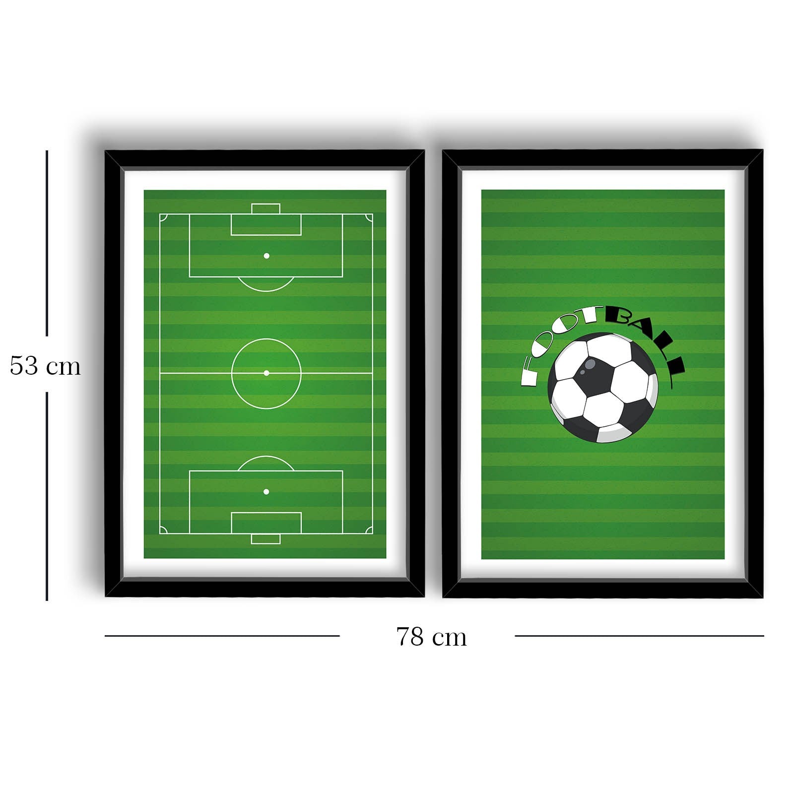 Conjunto de 2 Quadros Decorativos MDF com Moldura - Verde e Branco 53x78cm