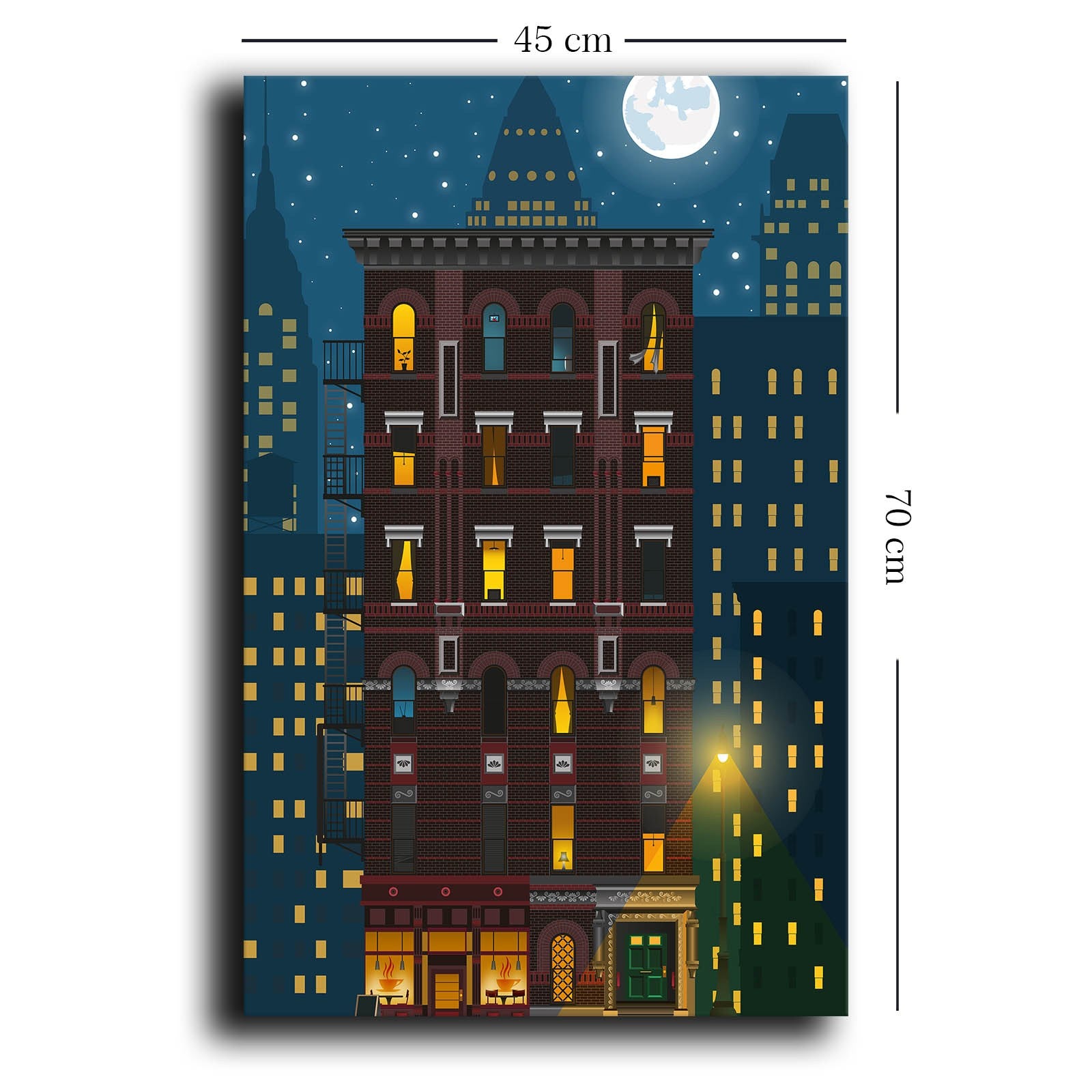 Quadro Decorativo em Tela Multicolor com Moldura de Pinho - 45x70cm Canvas 100%