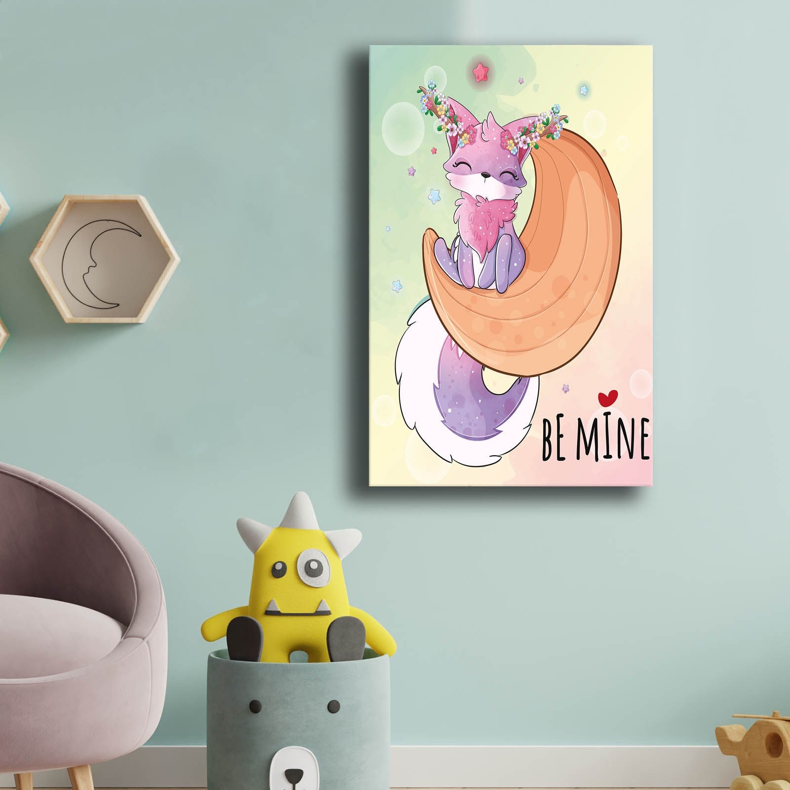 Quadro Decorativo em Tela Multicolor com Moldura de Pinho - 45x70cm Canvas 100%