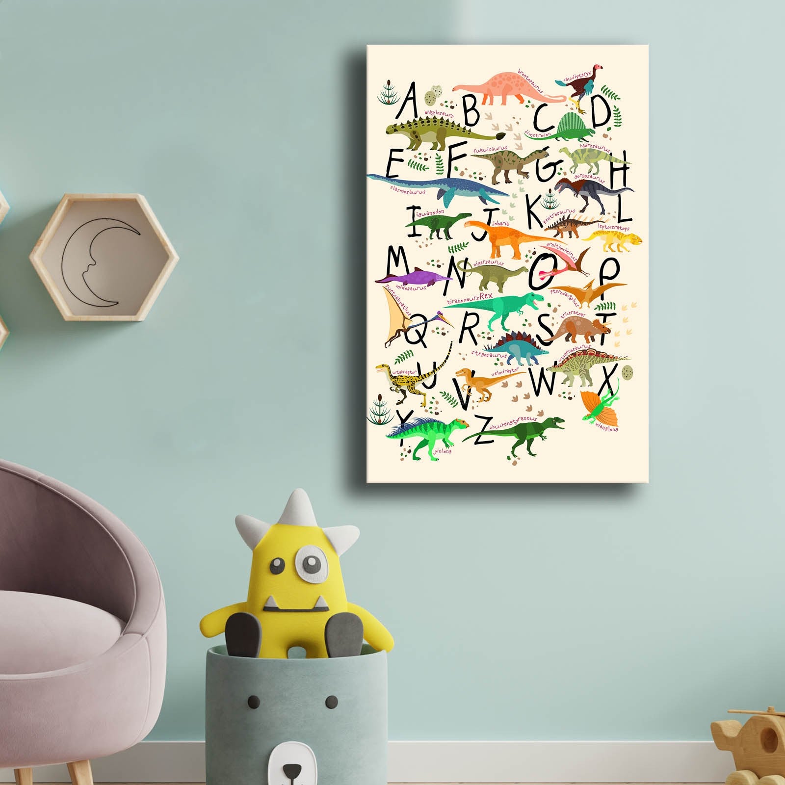 Quadro Decorativo em Tela Multicolor com Moldura de Pinho - 45x70cm Canvas 100%