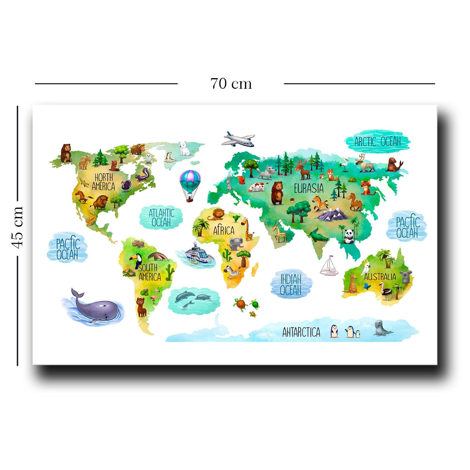 Quadro Decorativo em Tela Multicolor com Moldura de Pinho - 45x70cm Canvas 100%