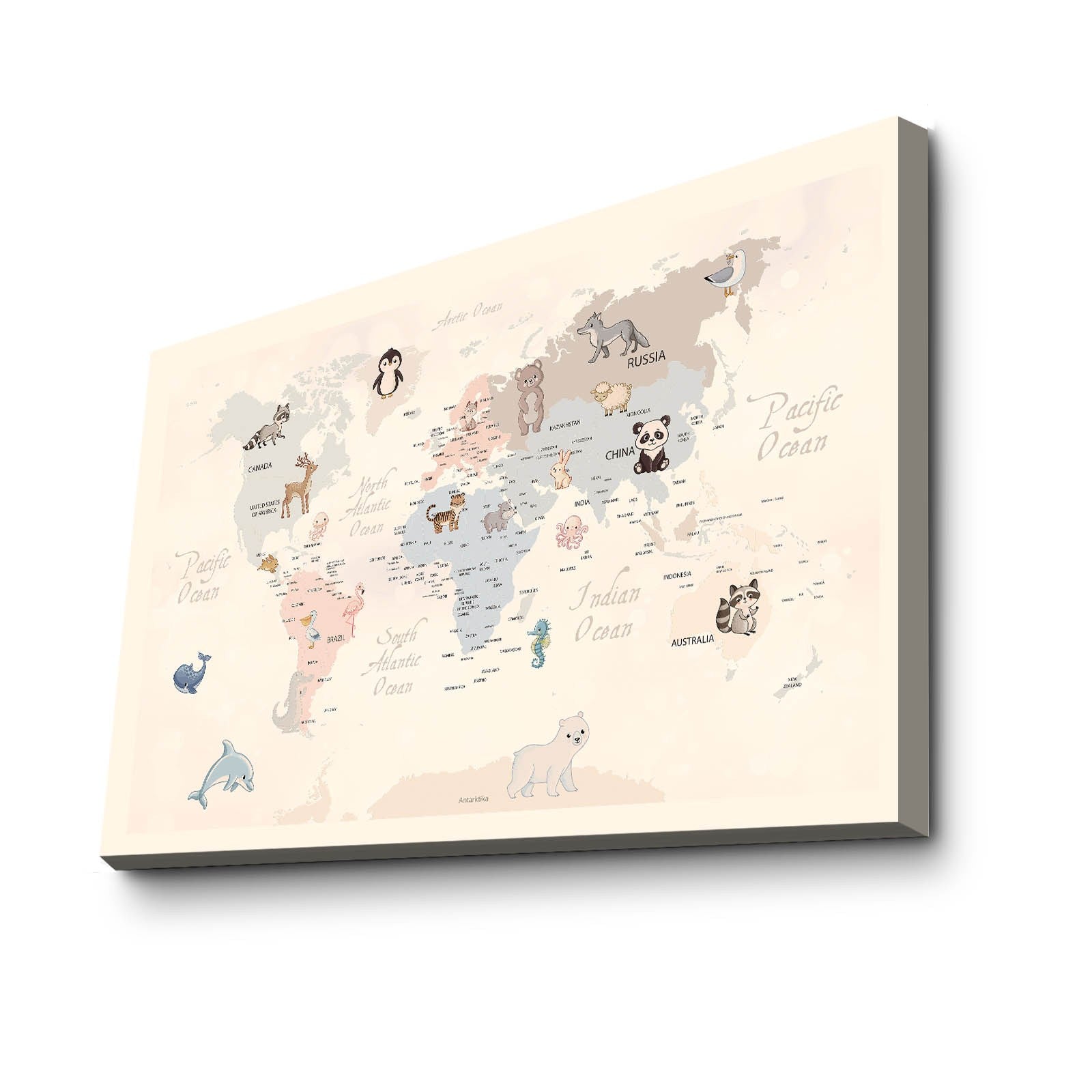 Quadro Decorativo em Tela Multicolor com Moldura de Pinho - 45x70cm Canvas 100%