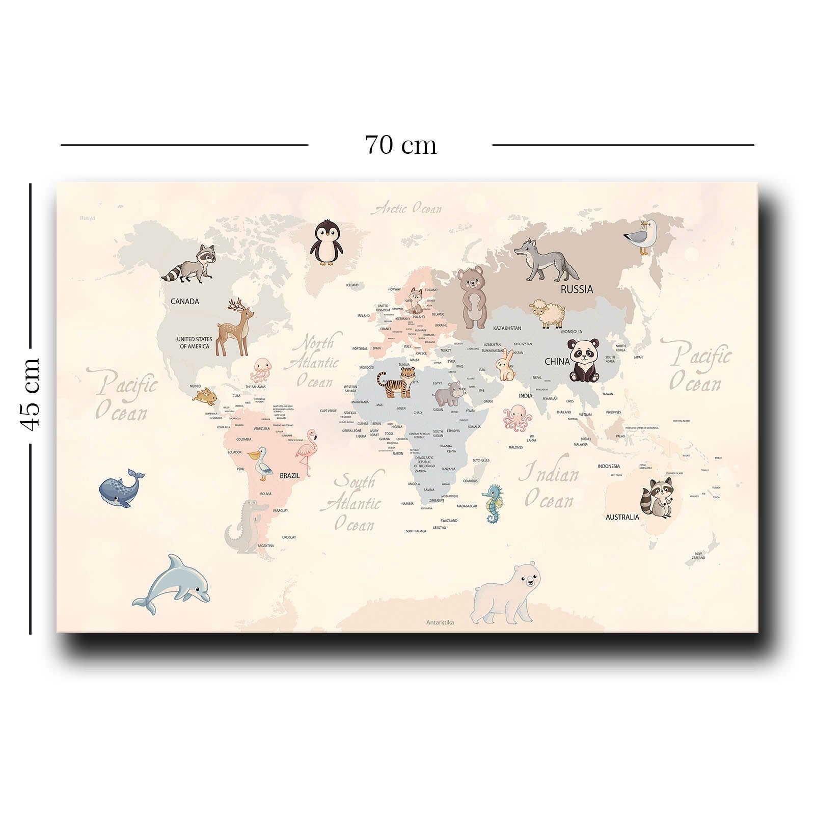 Quadro Decorativo em Tela Multicolor com Moldura de Pinho - 45x70cm Canvas 100%