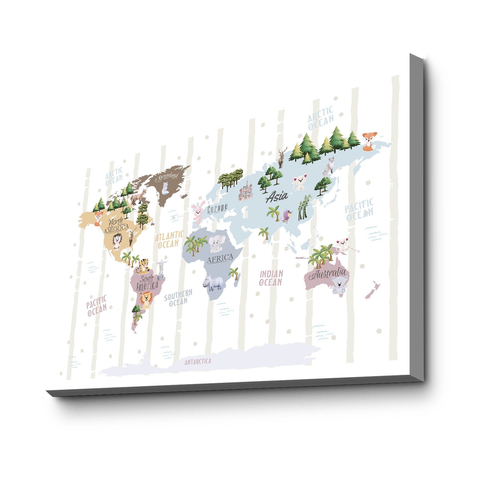 Quadro Decorativo em Tela Multicolor com Moldura de Pinho - 45x70cm Canvas 100%