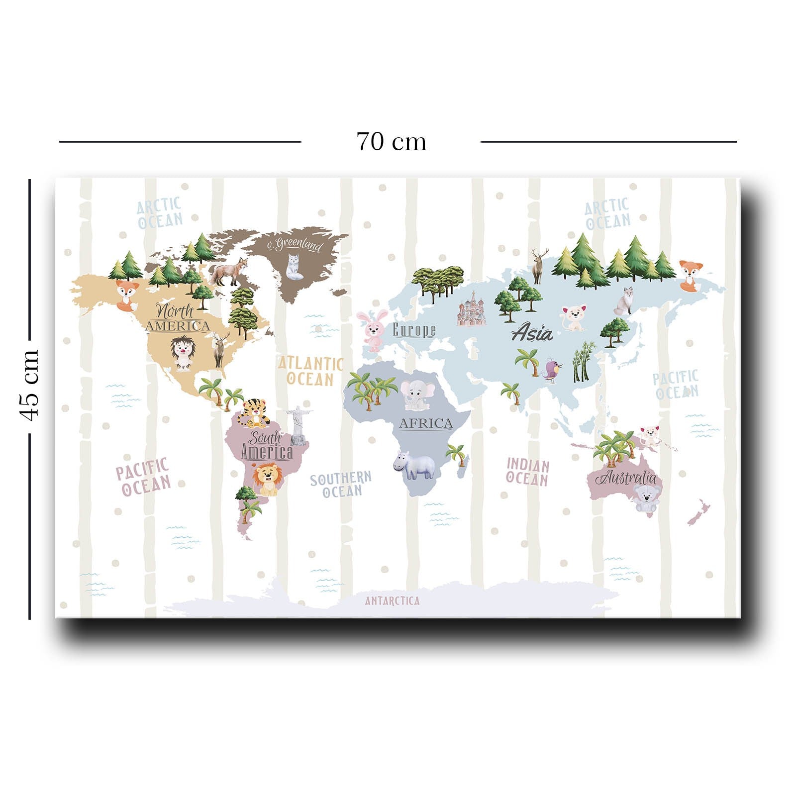 Quadro Decorativo em Tela Multicolor com Moldura de Pinho - 45x70cm Canvas 100%