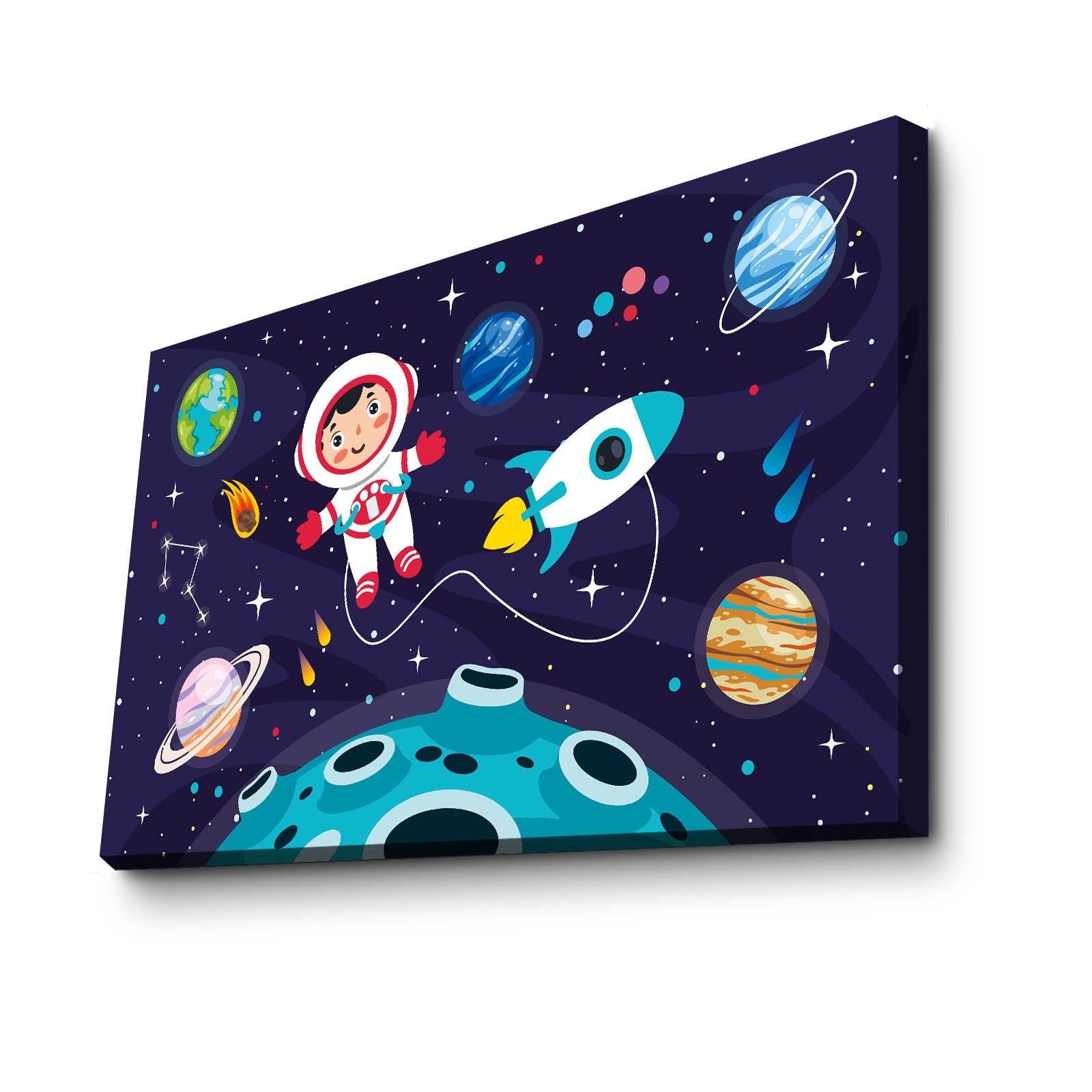 Quadro Decorativo em Tela Multicolor com Moldura de Pinho - 45x70cm Canvas 100%