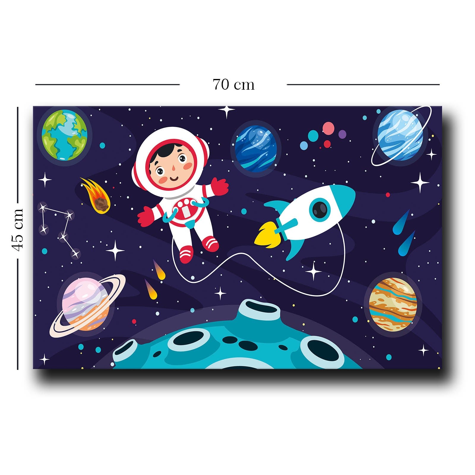 Quadro Decorativo em Tela Multicolor com Moldura de Pinho - 45x70cm Canvas 100%