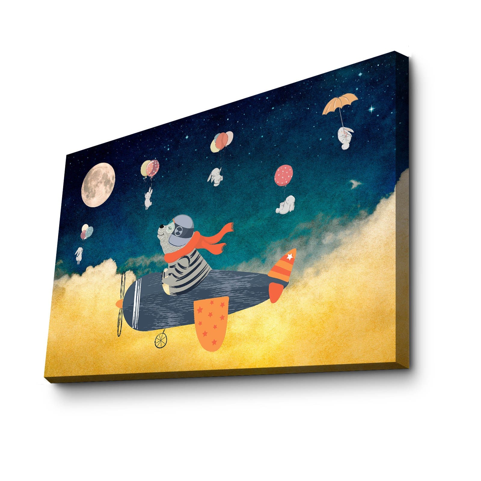 Quadro Decorativo em Tela Multicolor com Moldura de Pinho - 45x70cm Canvas 100%