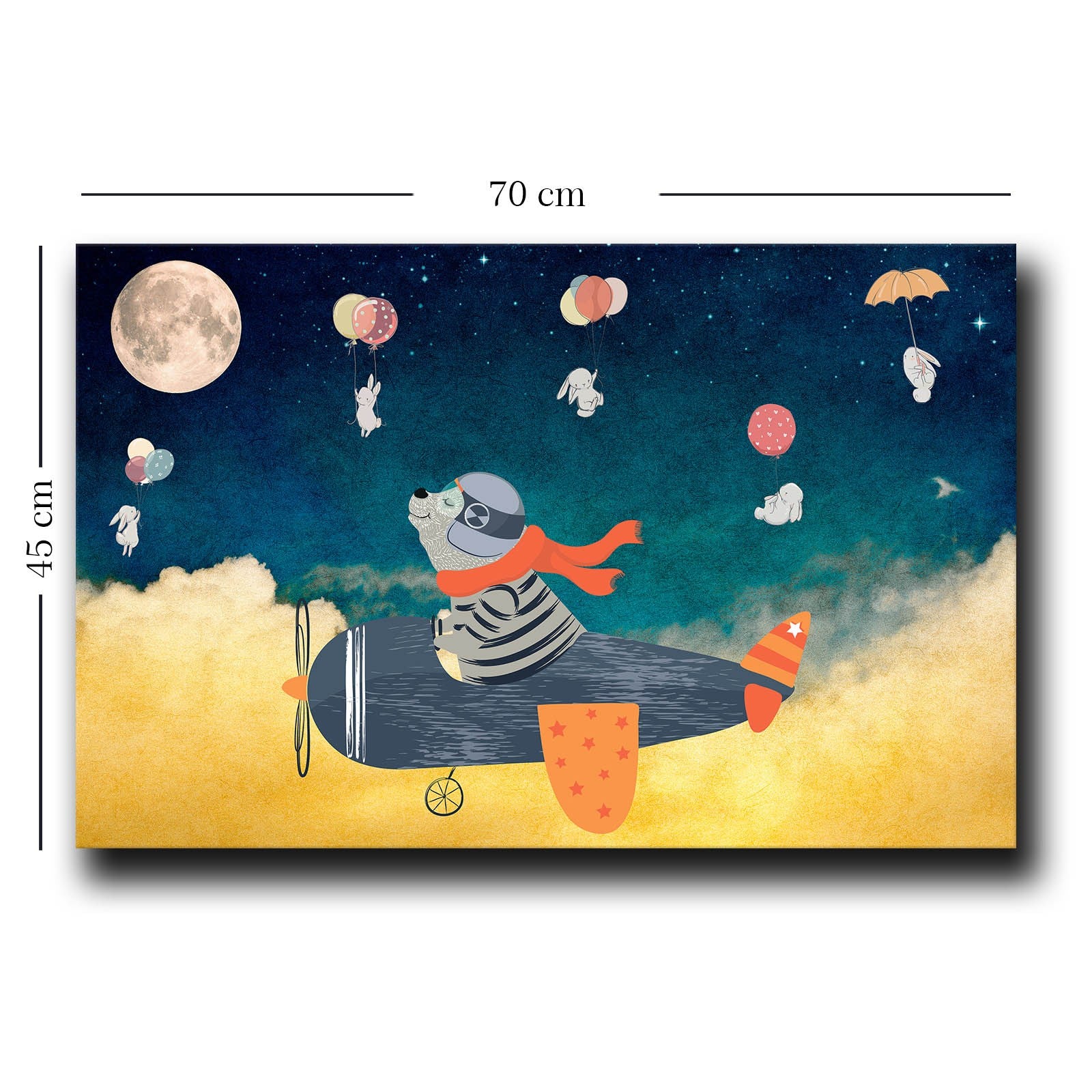 Quadro Decorativo em Tela Multicolor com Moldura de Pinho - 45x70cm Canvas 100%