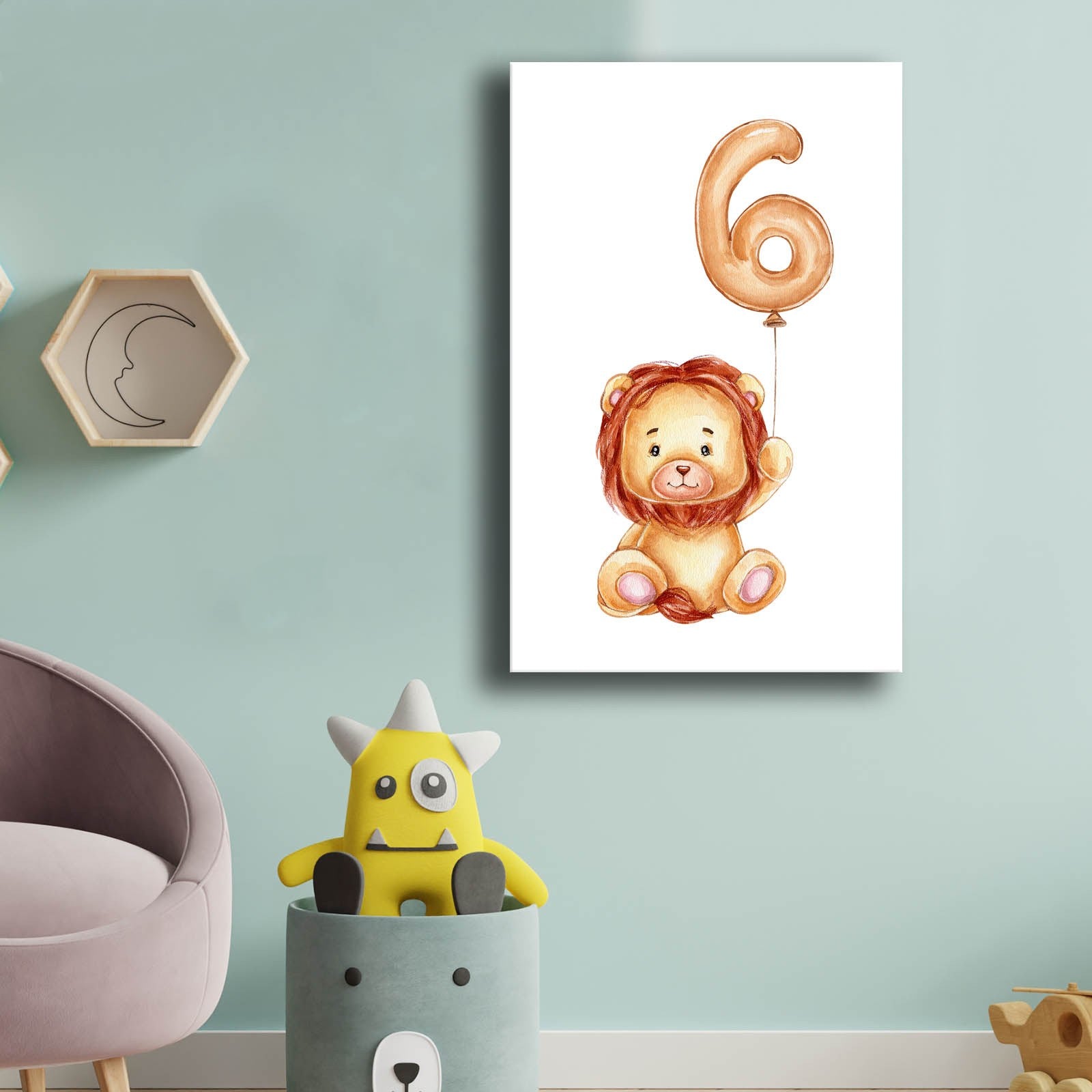 Quadro Decorativo em Tela 45x70cm - Moldura Pinho - Tons Castanho, Branco e Amarelo