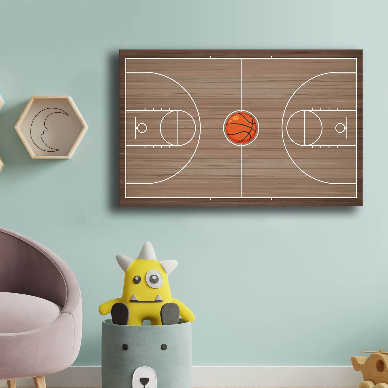 Quadro Decorativo em Tela - Moldura de Pinho 45x70cm - Tons Castanho e Branco