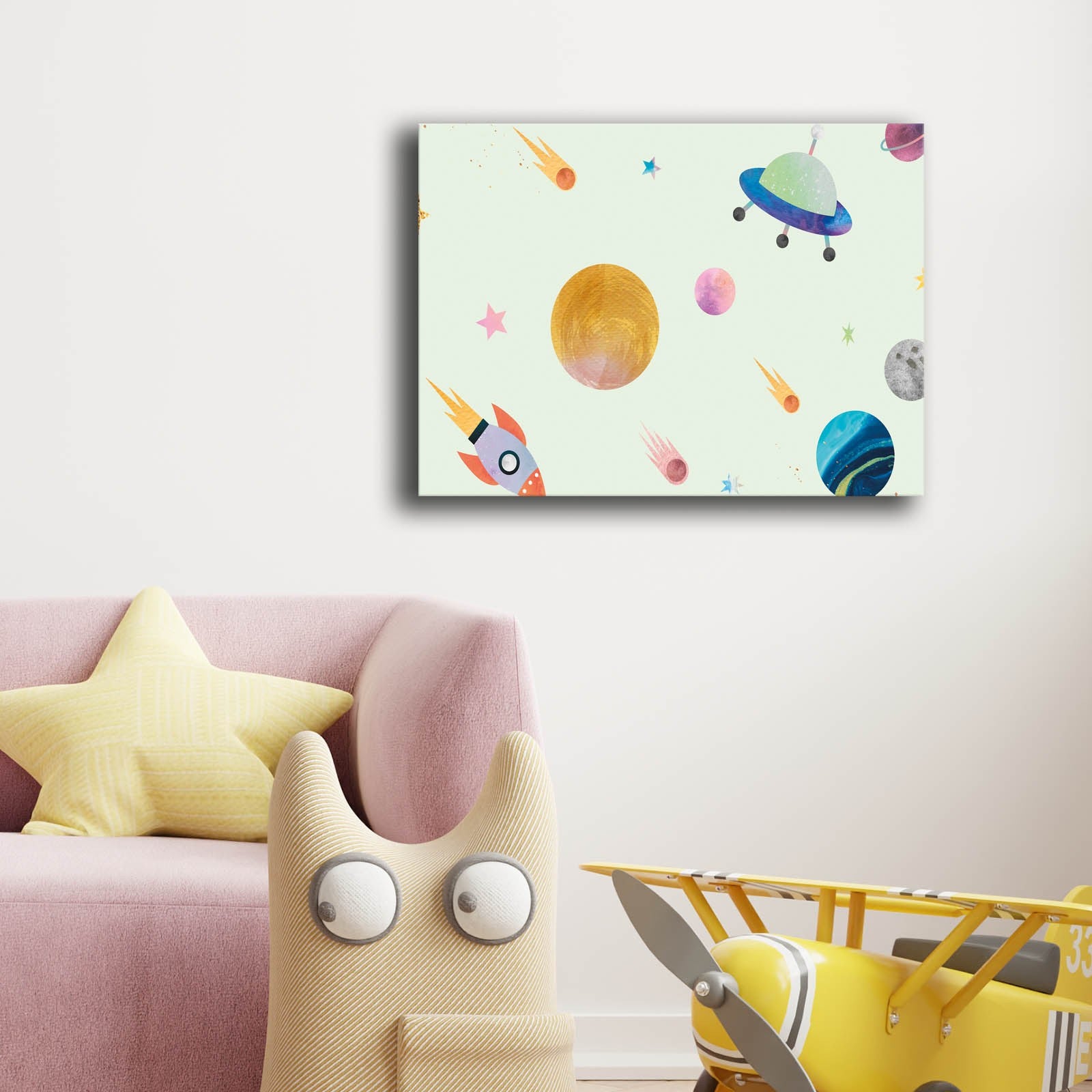 Quadro Decorativo em Tela Multicolor com Moldura de Pinho - 28x38cm Canvas 100%