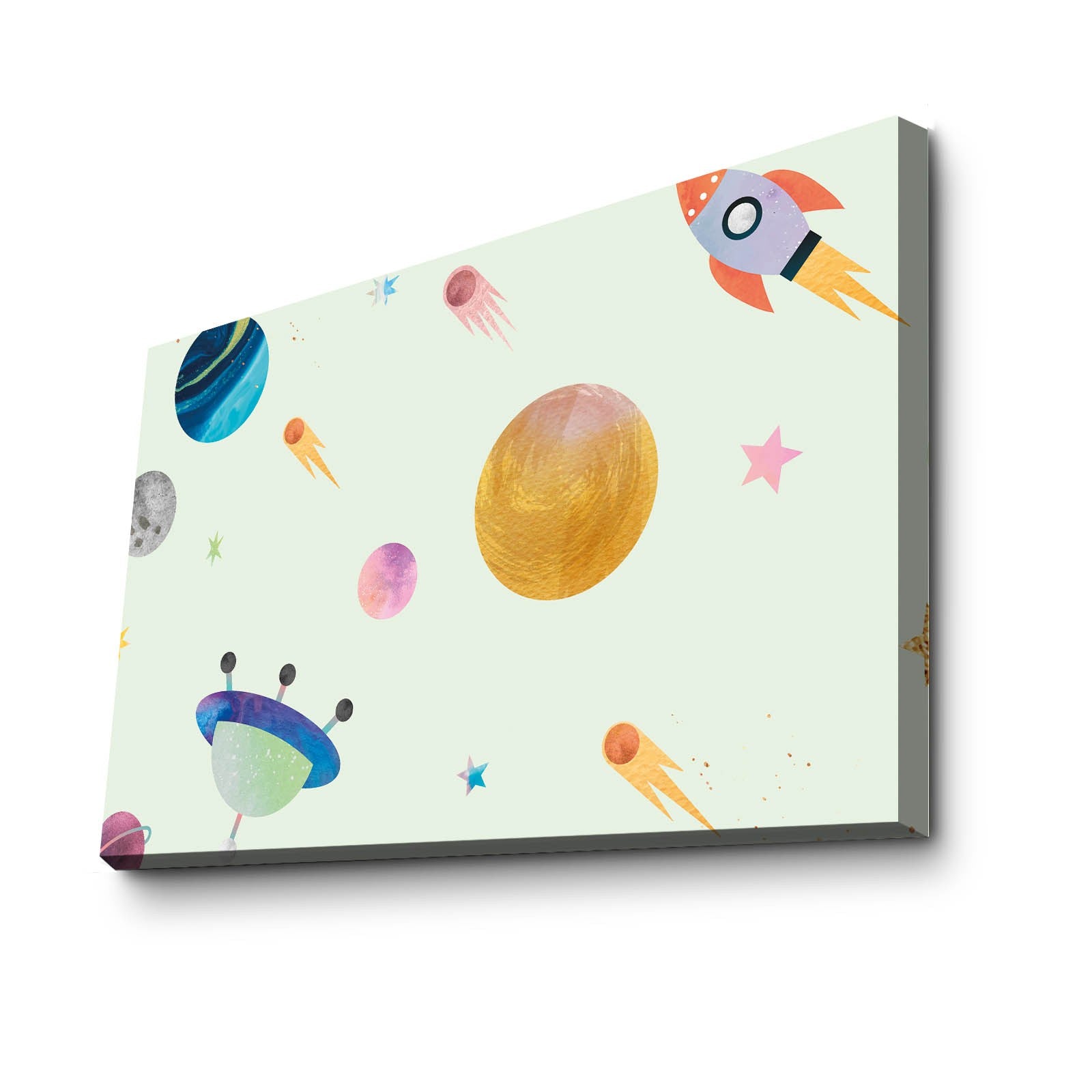 Quadro Decorativo em Tela Multicolor com Moldura de Pinho - 28x38cm Canvas 100%