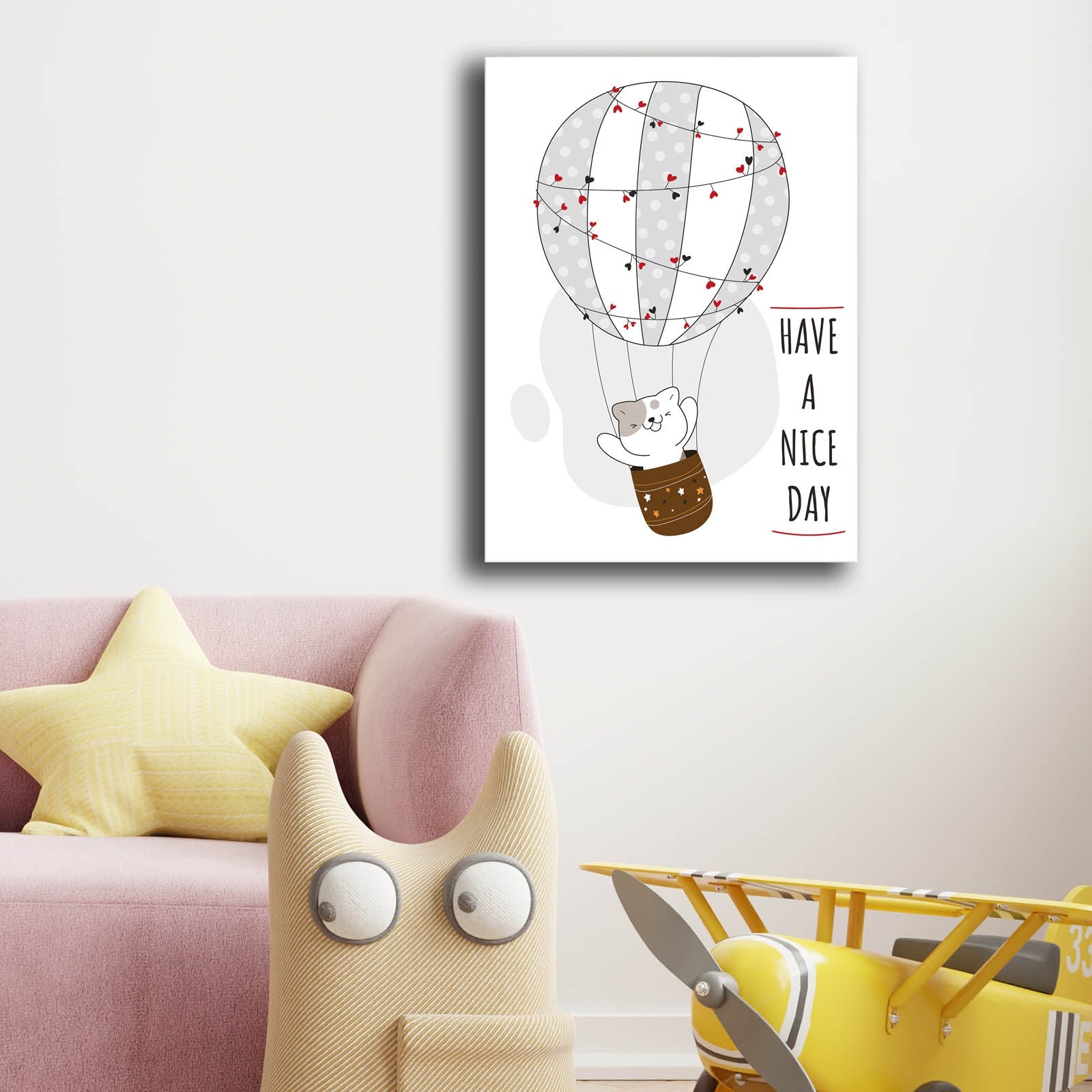 Quadro Decorativo em Tela Multicolor com Moldura de Pinho - 28x38cm Canvas 100%