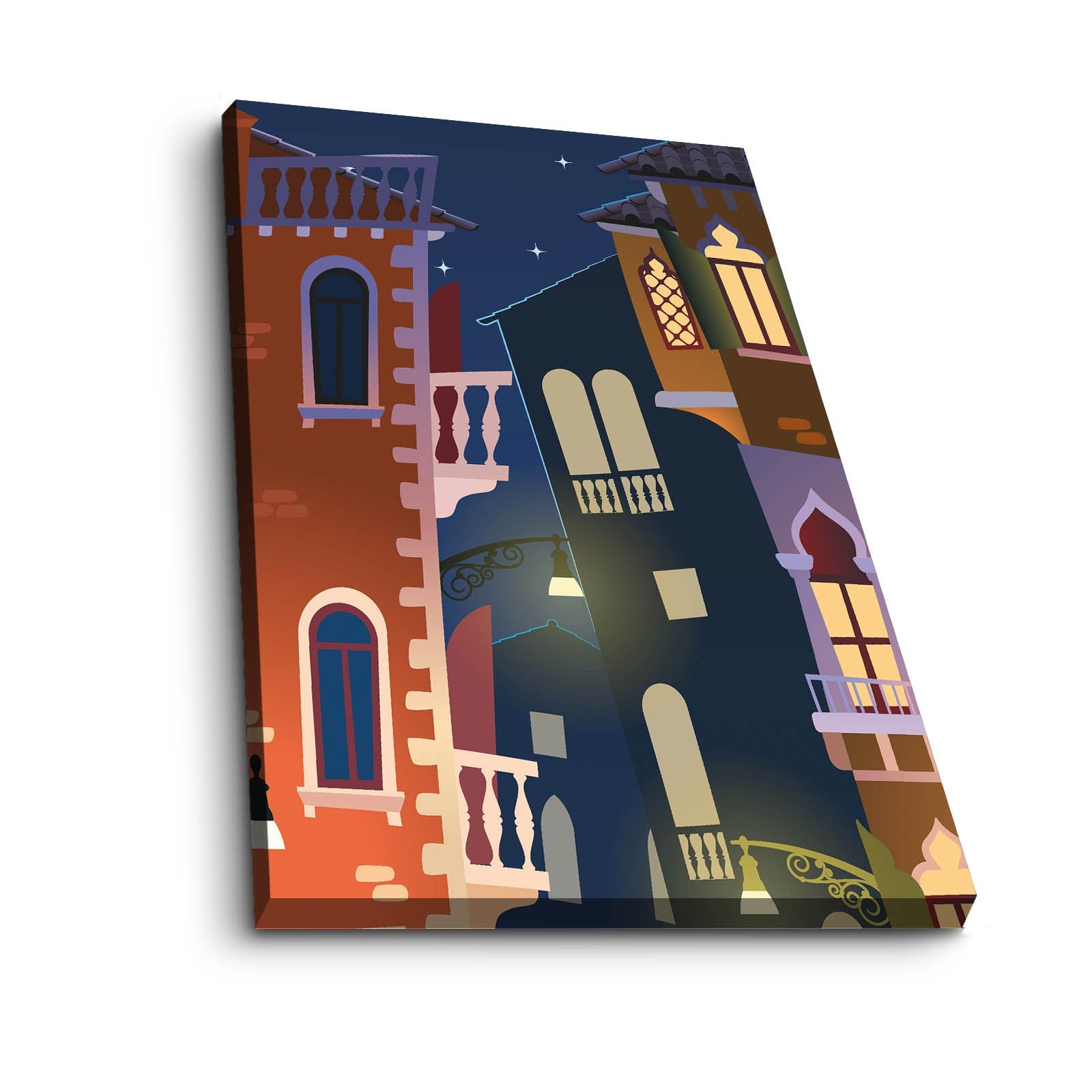 Quadro Decorativo em Tela Multicolor com Moldura de Pinho - 28x38cm Canvas 100%