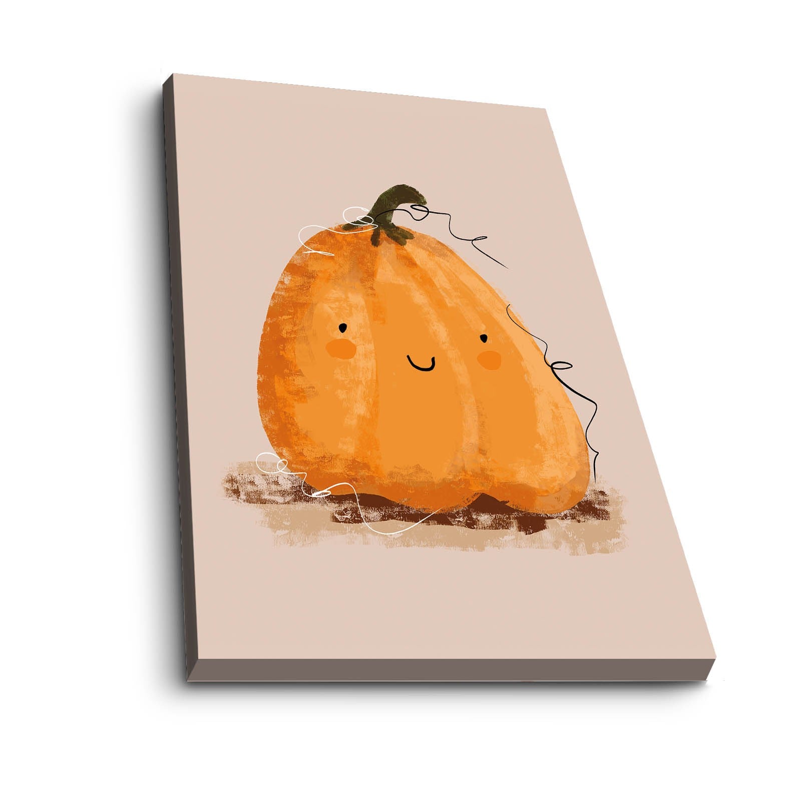 Quadro Decorativo em Tela 100% Canvas com Moldura de Pinho - Laranja Powder 28x38cm