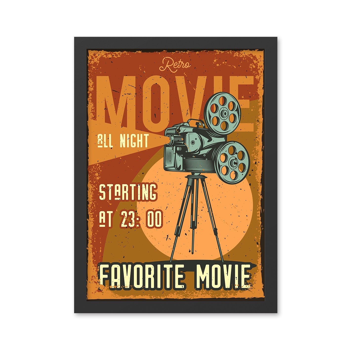 Quadro Decorativo “Favorite Movie” 40x55 cm – MDF, Multicolor, Moldura Poliestireno 2 cm, Impressão UV, Pronto a Pendurar