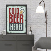 Quadro Decorativo em MDF com Moldura em Poliestireno “Cold Beer” 35 x 45 cm – Multicolor, Impressão UV